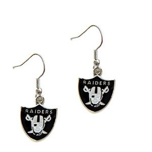 Las Vegas Raiders Iconic Small Shield Logo Dangle Earrings